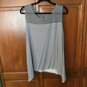 Striped sleeveless blouse